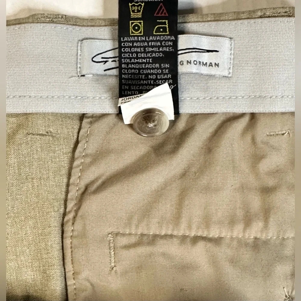 Greg Norman Men’s Jordan Chino Gold Short Tan Zip Up Pockets Size 42 Pre-owned‎